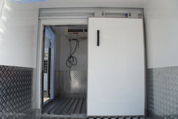 Fix partition with sliding door