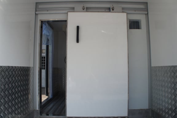 Fix partition with sliding door